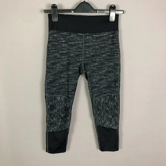 Sam Edelman Womens Gray Black Pleated Ruffle Capri Leggings Size XS - Picture 1 of 10